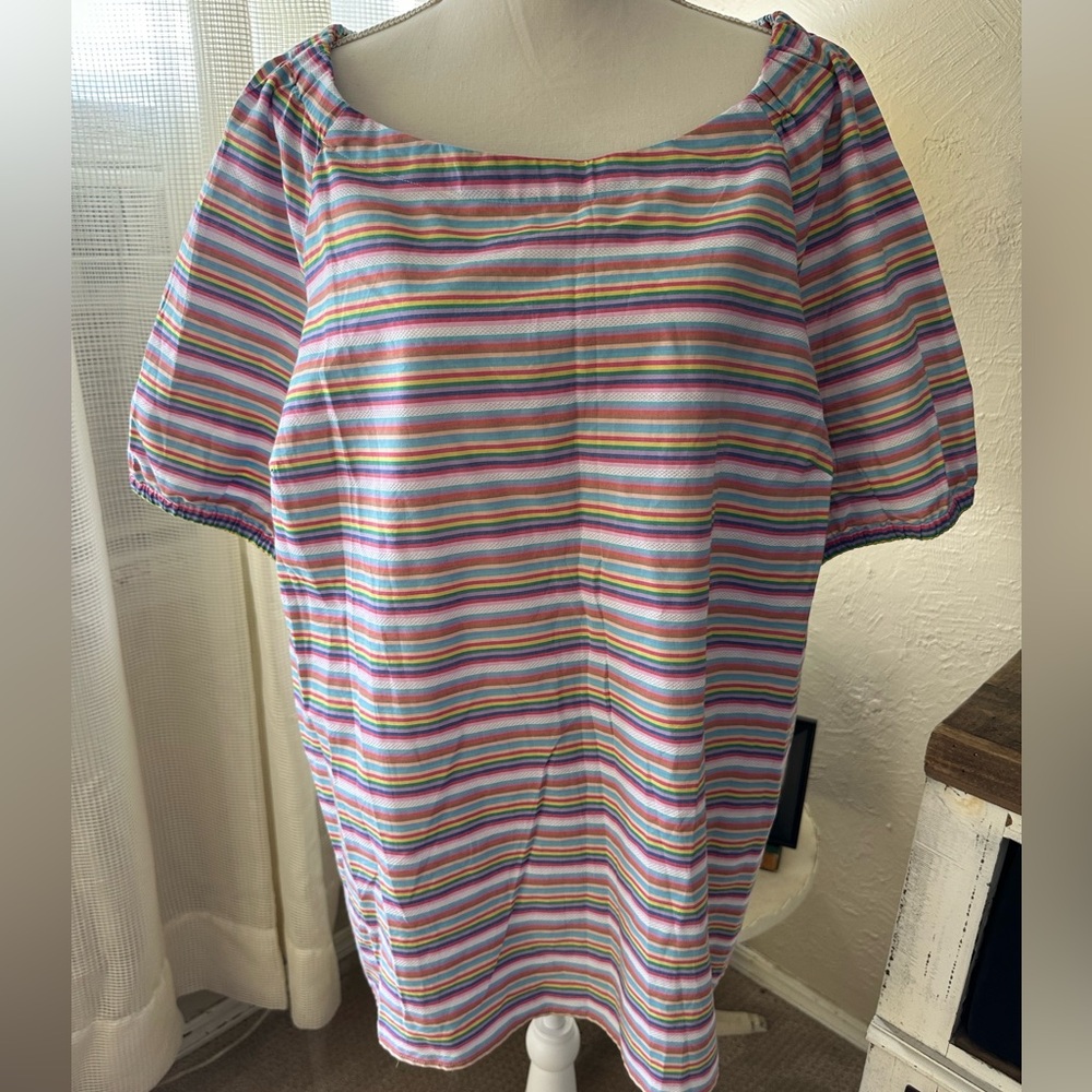 Talbots colorful striped blouse